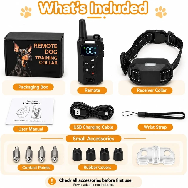 Alt view image 7 of 7 - Dog Shock Collar with Remote, 3800FT for 8-120 lb Dogs