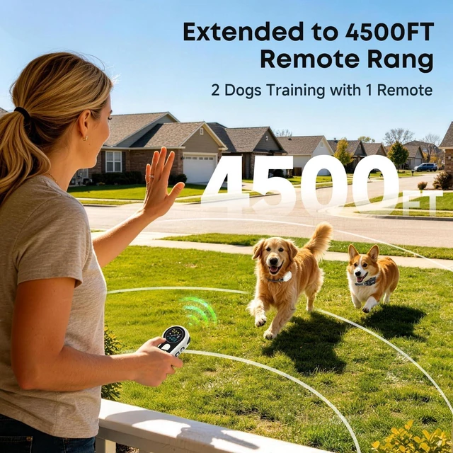 Alt view image 5 of 7 - 2-Pack Dog Shock Collar with Remote, 4500FT Range