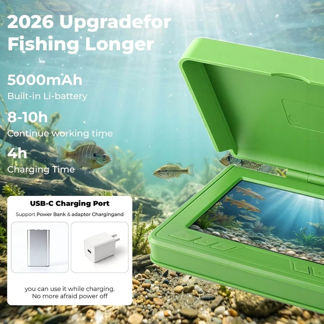 Alt view image 5 of 7 - Underwater Fishing Camera, 220° Ultra-Wide HD, 4.3" LCD, IR Night Vision, 100FT Cable & 5000mAh Battery