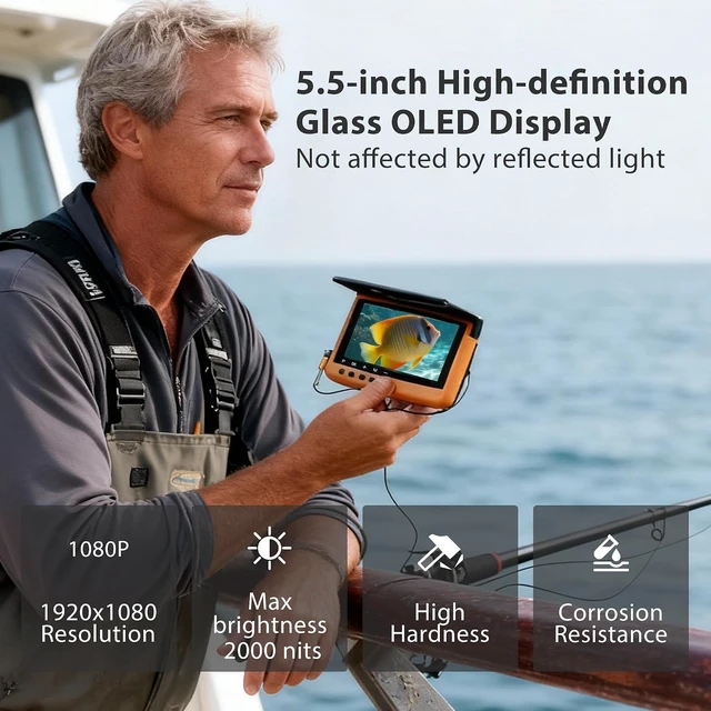 Alt view image 2 of 7 - 1080P HD Waterproof Underwater Fish Finder Camera for Lake & Sea