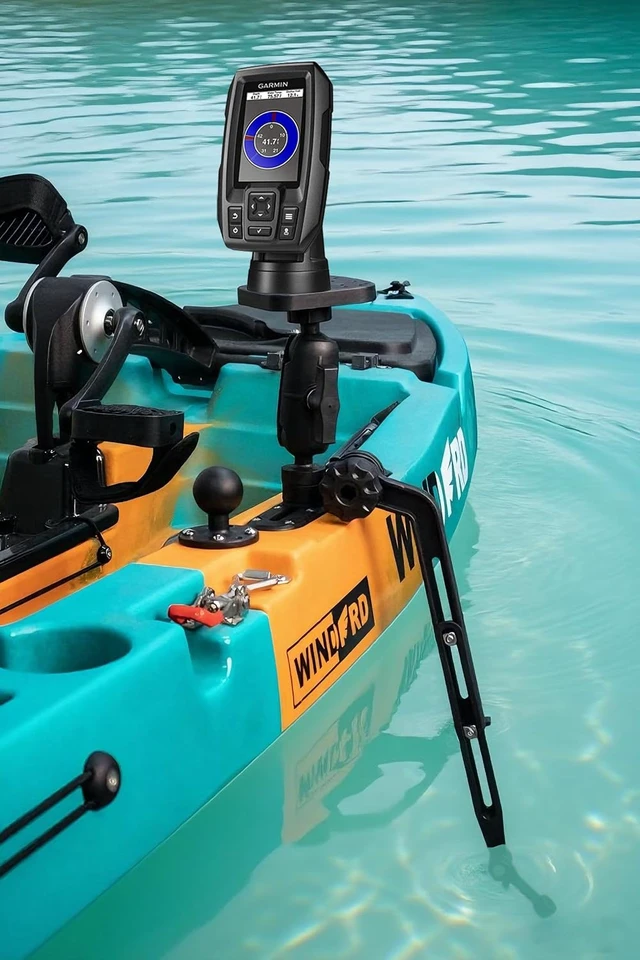 Alt view image 6 of 7 - Fish Finder Track Mount with Transducer Mounting Arm for Kayak & Boat
