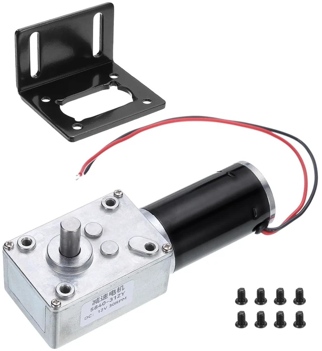 Main image of High Torque Turbine Worm Gear Motor, DC 12V, 8mm, 30RPM