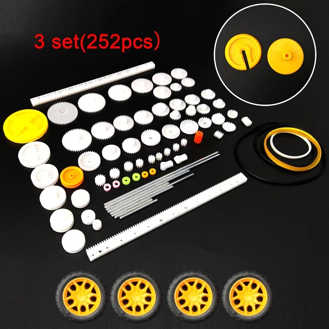 Alt view image 3 of 7 - 18-Set Mini DC Motor Kit, 1.5-3V 24000RPM with 252 Plastic Gears & Battery Holders for STEM DIY