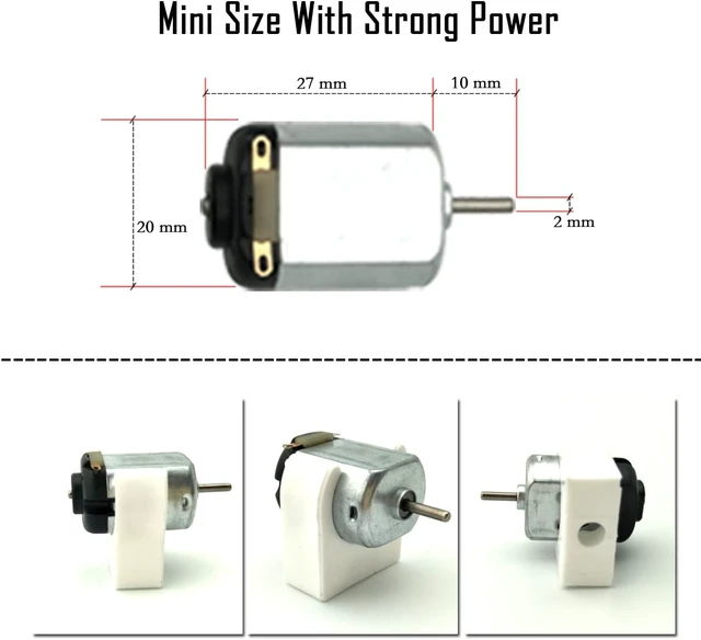 Alt view image 4 of 7 - 18-Set Mini DC Motor Kit, 1.5-3V 24000RPM with 252 Plastic Gears & Battery Holders for STEM DIY