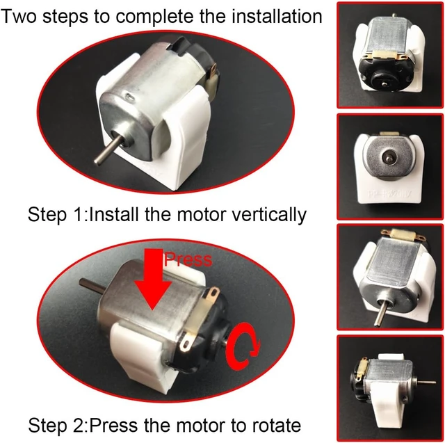 Alt view image 5 of 7 - 18-Set Mini DC Motor Kit, 1.5-3V 24000RPM with 252 Plastic Gears & Battery Holders for STEM DIY