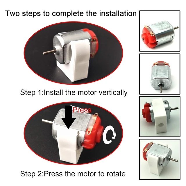 Alt view image 4 of 7 - 18-Set Mini Electric Hobby Motor Kit, 3V-12V 25000RPM with Propeller, Wheels & Battery Holders for DIY