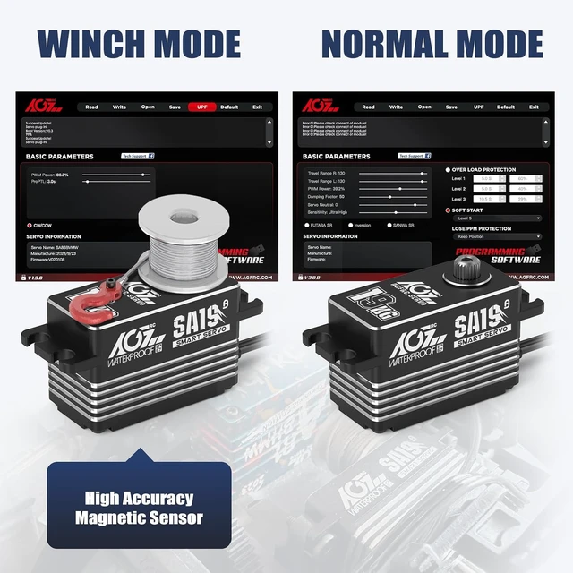 Alt view image 4 of 7 - 19KG Waterproof Low-Profile Winch Servo, 1/10 Scale (SA19)