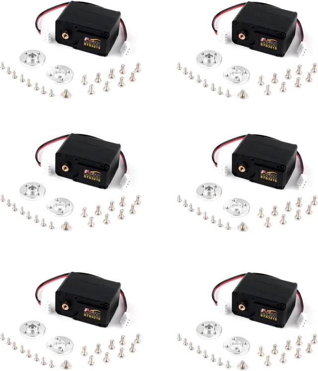 Main image of 6-Pack Feetech STS3215 Digital Servo, 19KG High Torque, 7.4V Dual-Axis TTL, 360° Magnetic Encoder