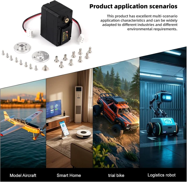 Alt view image 2 of 6 - 6-Pack Feetech STS3215 Digital Servo, 19KG High Torque, 7.4V Dual-Axis TTL, 360° Magnetic Encoder