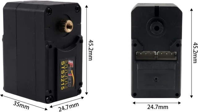 Alt view image 3 of 6 - 6-Pack Feetech STS3215 Digital Servo, 19KG High Torque, 7.4V Dual-Axis TTL, 360° Magnetic Encoder