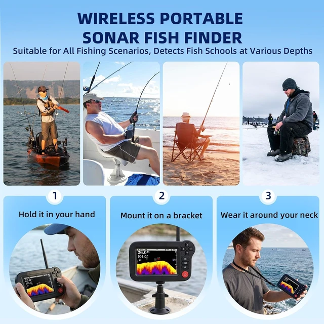 Alt view image 5 of 7 - Portable Castable Fish Finder for Kayak, Wireless Sonar Depth Finder