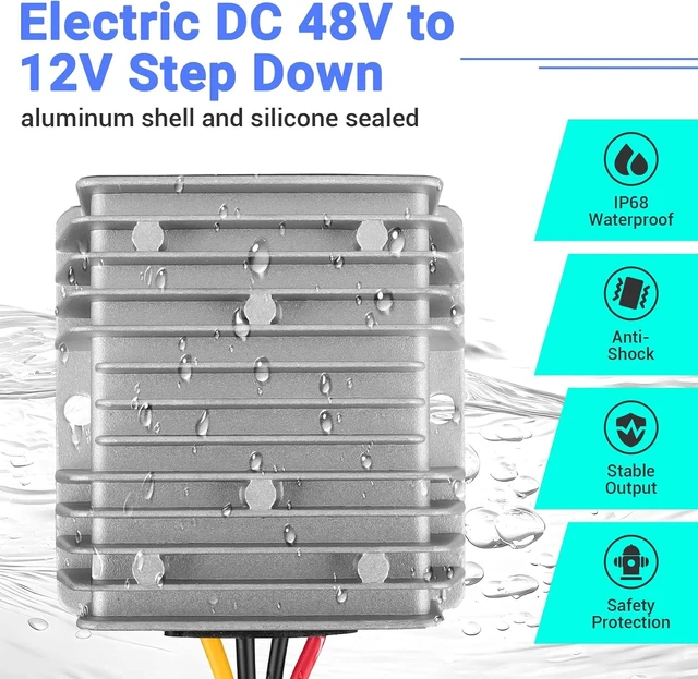 Alt view image 5 of 6 - 48V to 12V 15A Waterproof Buck Converter, Voltage Reducer for Club Car Precedent 2004+ Golf Carts