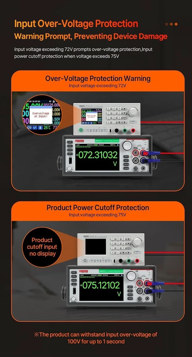 Alt view image 7 of 7 - Ruideng RD6012H Adjustable DC Power Supply, 0-60V/12A 720W, Buck-Boost with Digital Display & PC Control