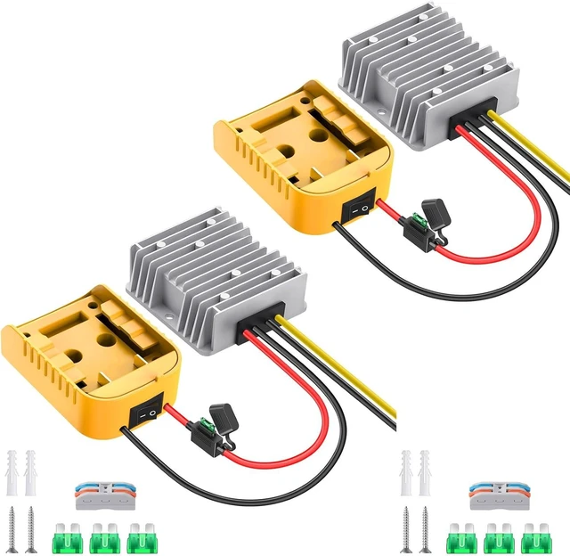 Main image of 2-Pack 20V to 12V 20A 240W Step-Down Converter for DeWalt 20V Battery, with Over-Discharge Protection