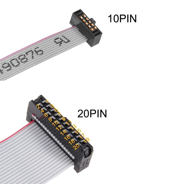 Alt view image 4 of 4 - 2-Pack JTAG (2x10) to SWD (2x5) Adapter Board with IDC Ribbon Cable, 200mm