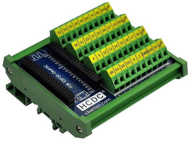 Main image of DIN Rail Mount Screw Terminal Breakout Board for ESP32-DevKitC