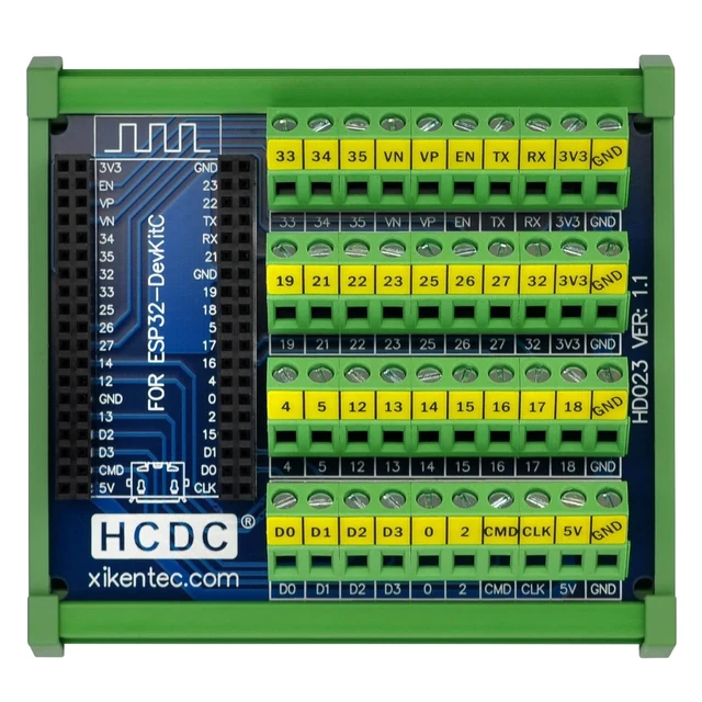 Alt view image 3 of 7 - DIN Rail Mount Screw Terminal Breakout Board for ESP32-DevKitC