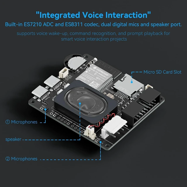 Alt view image 5 of 7 - ESP32-S3 HUB75 RGB LED Matrix Controller Board with Audio
