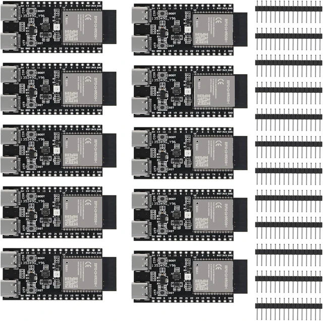 Main image of 10-Pack ESP32-C6-DevKitM-1 Development Board, Dual Core Type-C with Wi-Fi & BLE