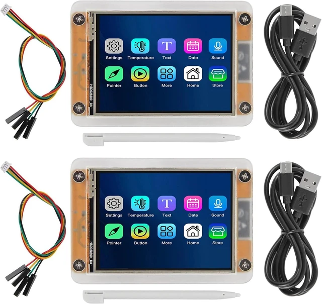 Main image of 2-Pack 2.8" ESP32 Display with ILI9341 Driver & Acrylic Case, 240x320 Resistive Touchscreen