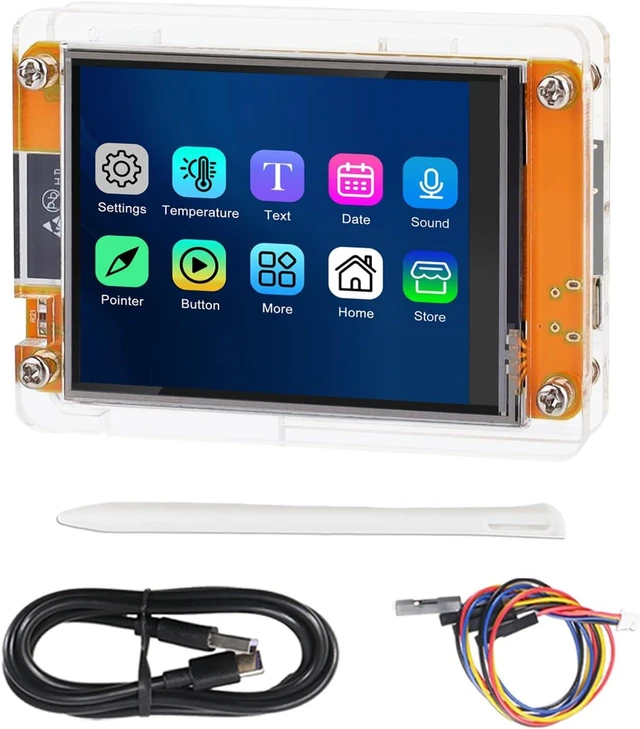 Alt view image 2 of 6 - 2-Pack 2.8" ESP32 Display with ILI9341 Driver & Acrylic Case, 240x320 Resistive Touchscreen