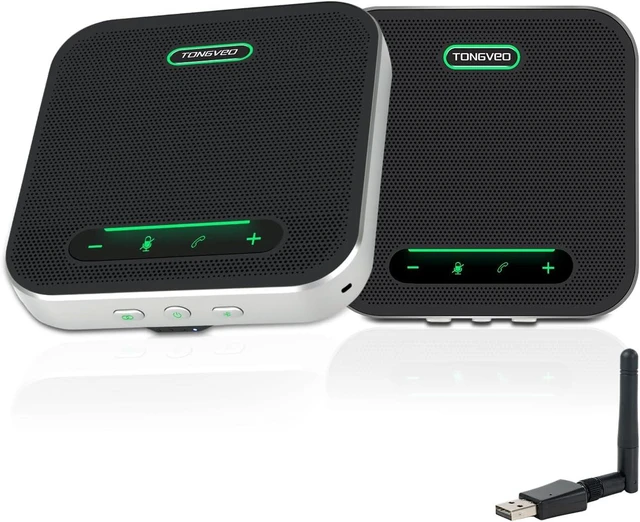 Main image of Wireless Conference Speaker & Microphone, Daisy Chain Bluetooth with 4-Mic Array & 360° Pickup for 30 People