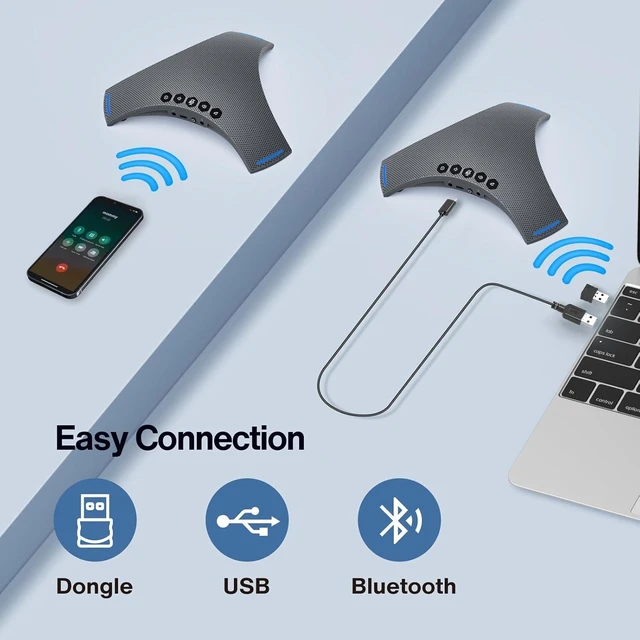 Alt view image 5 of 7 - Bluetooth Conference Speaker & Microphone with Daisy Chain, AI Noise Cancellation & Wireless Dongle