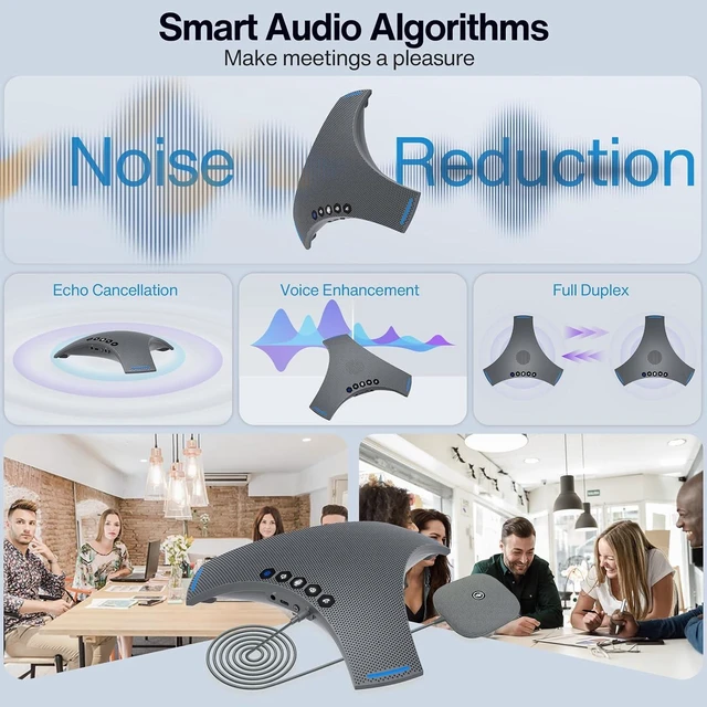 Alt view image 7 of 7 - Bluetooth Conference Speaker & Microphone with Daisy Chain, AI Noise Cancellation & Wireless Dongle