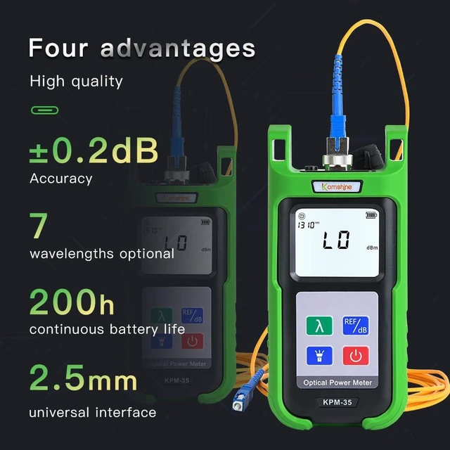 Alt view image 3 of 7 - KomShine KPM-35 Fiber Power Meter, 7 Wavelengths, with KLS-35 Singlemode Light Source