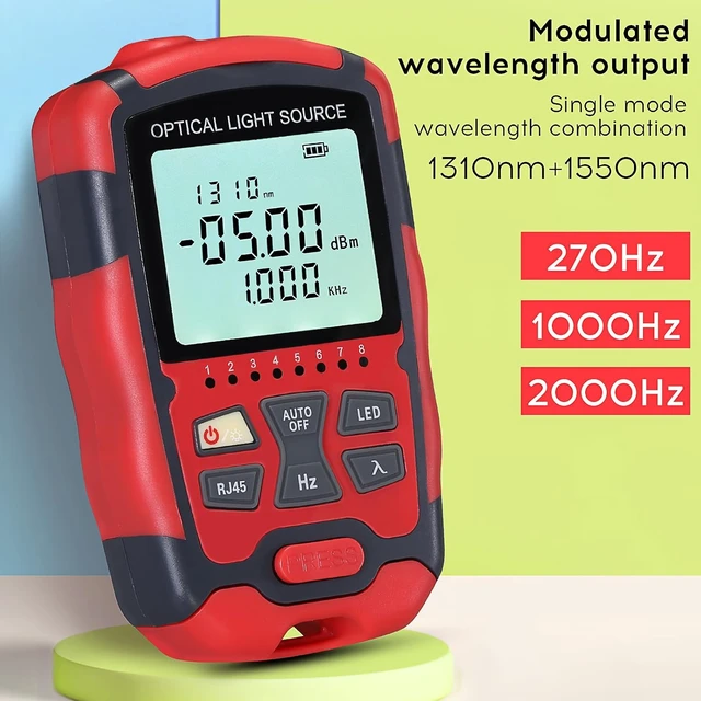 Alt view image 3 of 7 - A-M1315 Optical Light Source, 1310/1550nm Single Mode with RJ45 Cable Tester, SC/FC/ST