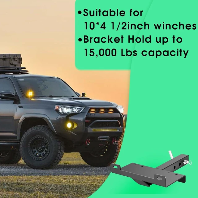 Alt view image 5 of 6 - Universal Trailer Winch Hitch Mount Plate with 2" Receiver Hitch