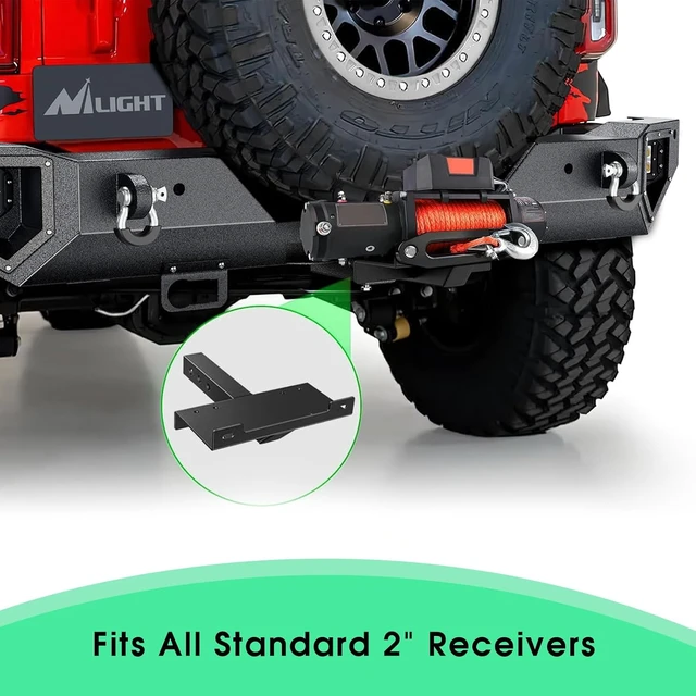 Alt view image 4 of 6 - Universal Trailer Winch Hitch Mount Plate with 2" Receiver Hitch