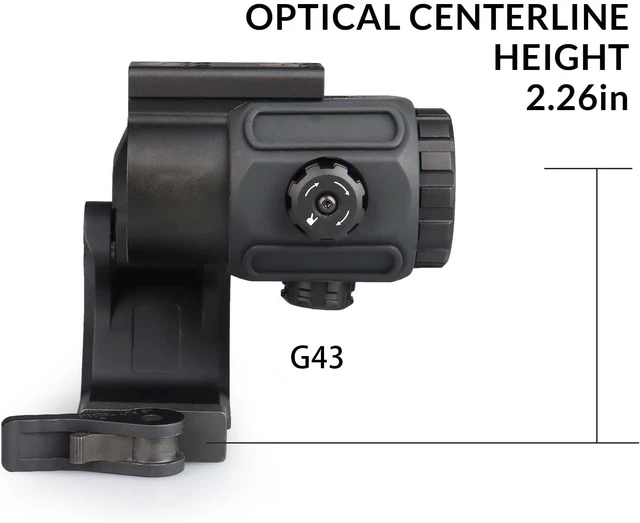 Alt view image 6 of 7 - FTC Flip-to-Center Magnifier Mount with QD Lever, Compatible G33/G43/G45 3X/6X, 2.26" Centerline