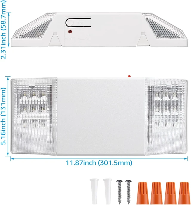 Alt view image 7 of 7 - 4-Pack LED Emergency Light with Battery Backup, White