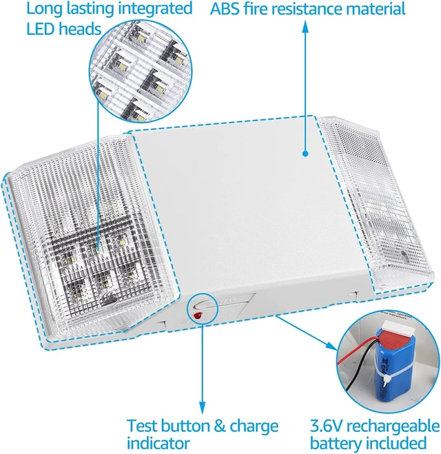 Alt view image 5 of 7 - 4-Pack LED Emergency Light with Battery Backup, White