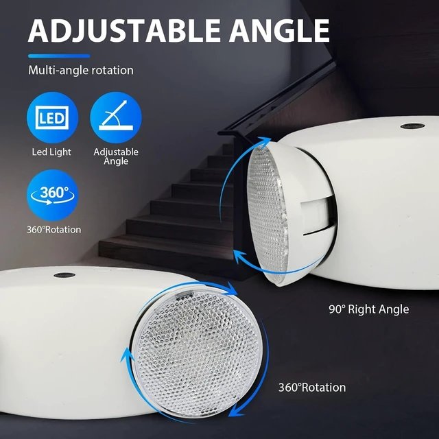 Alt view image 2 of 7 - 2-Pack Commercial LED Emergency Light with Battery Backup, ETL Listed