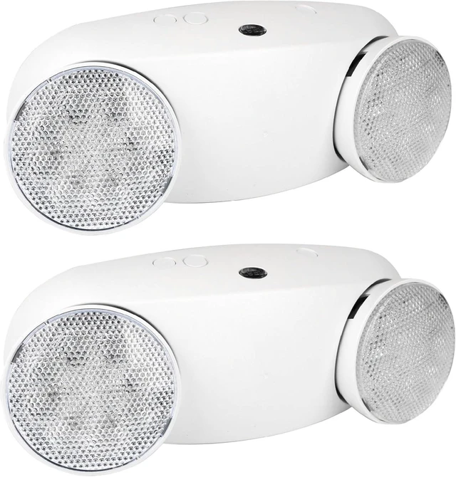 Main image of 2-Pack Commercial LED Emergency Light with Battery Backup, ETL Listed