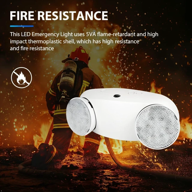 Alt view image 5 of 7 - 2-Pack Commercial LED Emergency Light with Battery Backup, ETL Listed