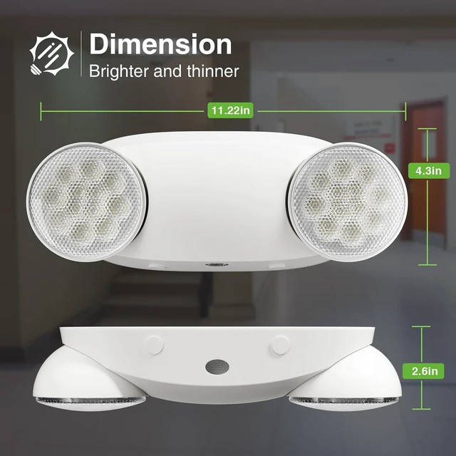 Alt view image 6 of 7 - 12-Pack Emergency Lights for Business, Round Heads, 90min Battery