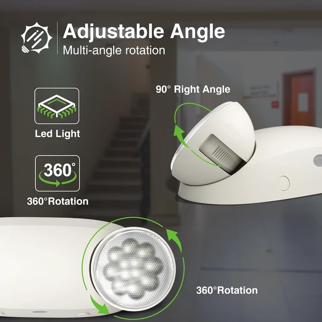 Alt view image 3 of 7 - 12-Pack Emergency Lights for Business, Round Heads, 90min Battery