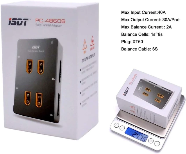 Alt view image 7 of 7 - 1-8S XT60 LiPo Parallel Charge Board, 4-Channel Balance Charging Plate for RC Batteries