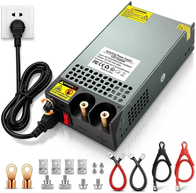 Main image of 6-12V 100A 1200W Adjustable AC-to-DC Power Supply