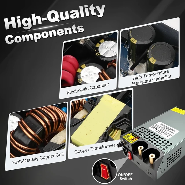Alt view image 5 of 7 - 6-12V 100A 1200W Adjustable AC-to-DC Power Supply