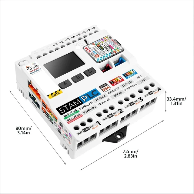 Alt view image 4 of 7 - M5Stack StampS3 PLC Module, Industrial Automation Controller