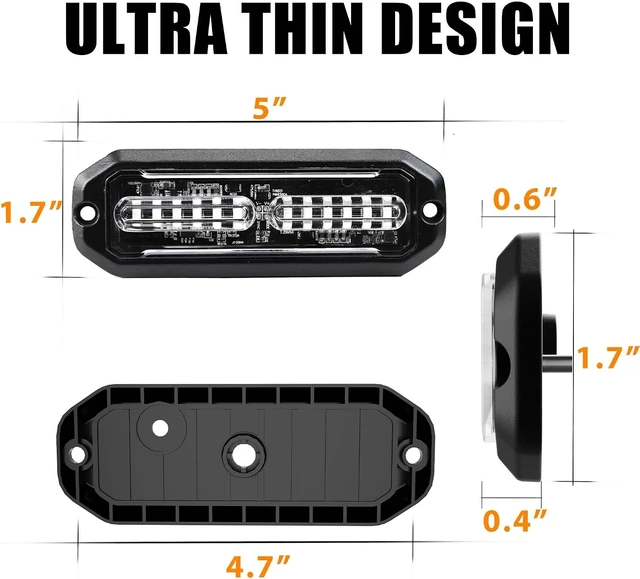 Alt view image 5 of 6 - 8-Pack 12V LED Strobe Lights, Green, Sync Feature with Controller for Trucks, ATV & RV