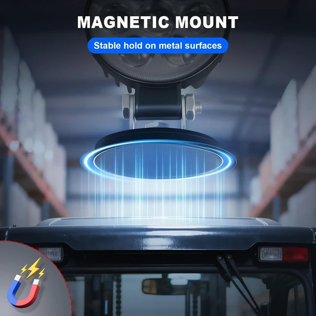 Alt view image 3 of 7 - LED Blue Spot Forklift Safety Light with Magnetic Mount Warning
