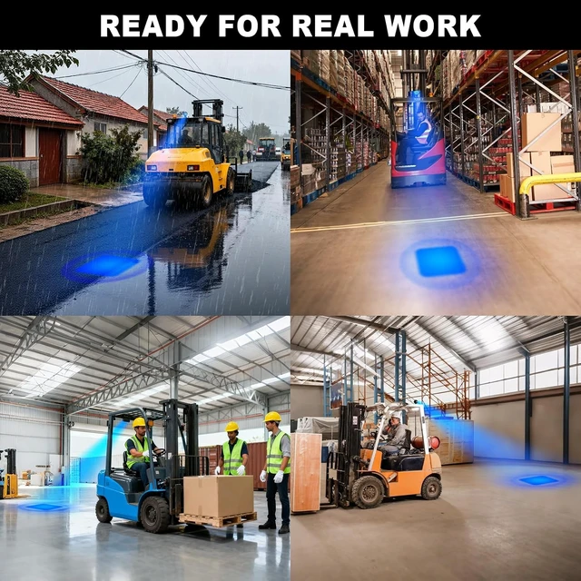 Alt view image 7 of 7 - LED Blue Spot Forklift Safety Light with Magnetic Mount Warning