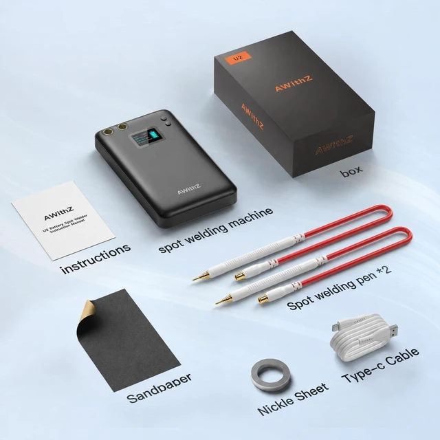 Alt view image 7 of 7 - 11000mAh Mini Battery Spot Welder with 1.5" LCD, 99 Gears for 18650 Batteries