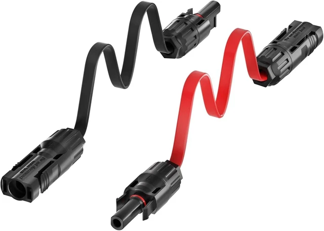 Main image of Flat Solar Cable Connector, Flexible Extension Wires for RV & Balcony Panels, Through Door Without Drilling, 3.3ft