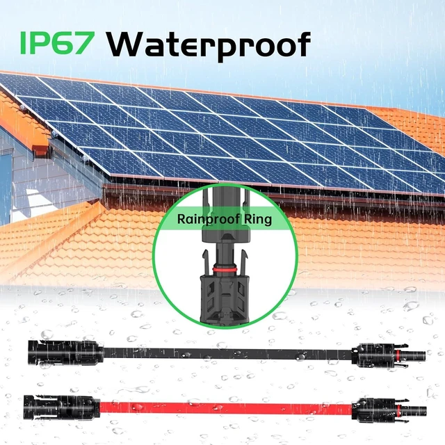 Alt view image 5 of 7 - Flat Solar Cable Connector, Flexible Extension Wires for RV & Balcony Panels, Through Door Without Drilling, 3.3ft